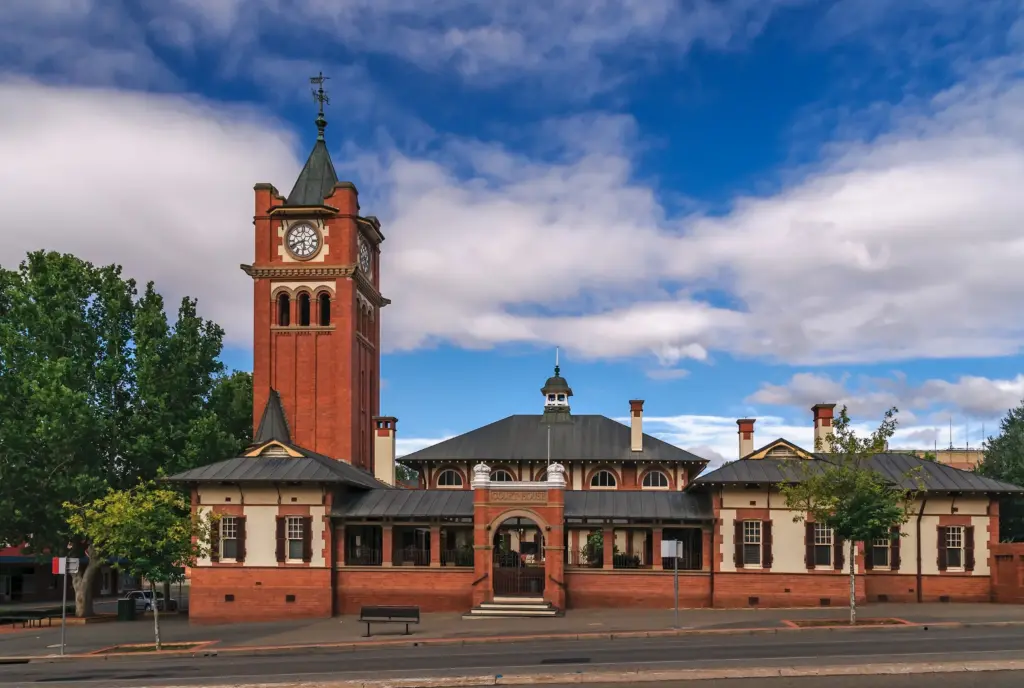 The Wagga Wagga courthouse clock tower